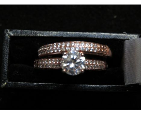 Silver gilt ring set 