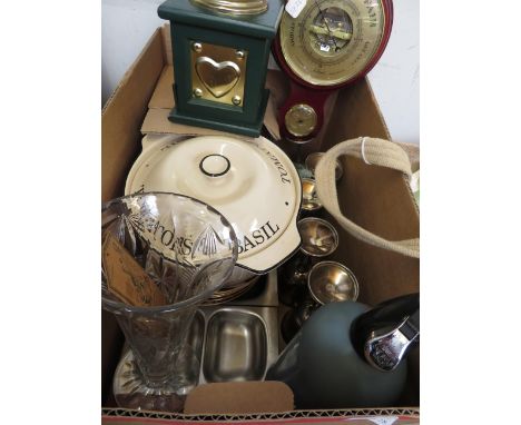 Box of clocks to include a barometer &amp; coffee grinder