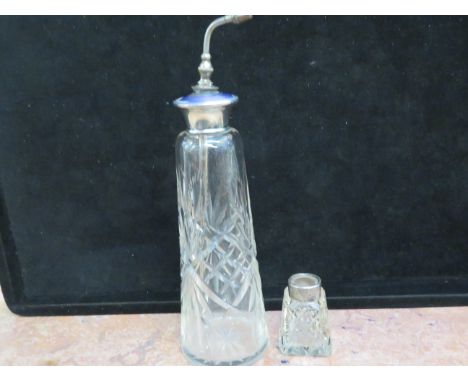 Silver &amp; enamel perfume bottle &amp; 1 other 