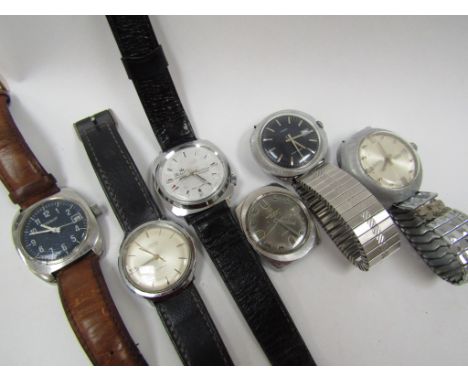 Six 1970's steel cased gent's wristwatches - Tissot, Ferel, Favre-Leuba, Ilona, Timex and Lusina (6)