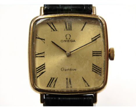 OMEGA: A Genève gold plated and steel cased wristwatch, calibre 620 17 jewel manual wind movement no. 33457227, model ref. 51