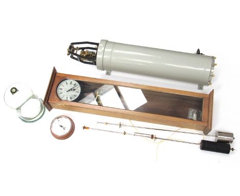 An early 20th Century Synchronome electric slave clock with invar pendulum, in mahogany case, small electric slave clock, tog