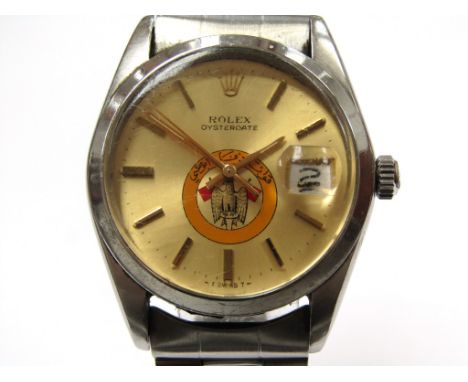 ROLEX: an OysterDate stainless steel cased gent's manual wind bracelet watch. Ref. 6694, serial 3306956 (circa 1973), calibre