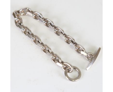 BJARNE NORDMARK HENRIKSEN - a heavy Danish sterling silver cable link chain bracelet, length 20cm, 57.1gNo damage or repairs,
