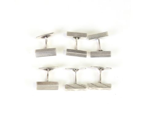 3 pairs of Danish sterling silver block cufflinks, makers include Aarre & Krogh, and Axel Holm, 51.3g total (3 pairs)No damag