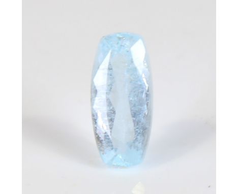 12.91ct unmounted cushion mixed cut aquamarine, dimensions, 21.21 x 10.07 x 8.06mm, 2.59g, with ITLGR Gemstone ReportNo damag