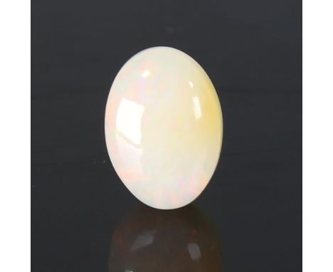 11.64ct unmounted oval cabochon white opal, dimensions: 17.24 x 12.48 x 10.45mm, 2.33g, with ITLGR Gemstone ReportNo damage, 