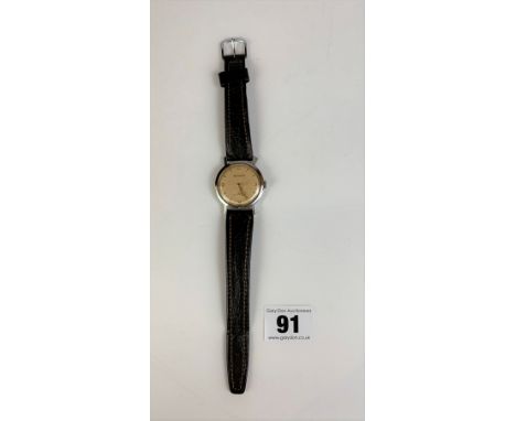 Jaeger-LeCoultre gents stainless steel watch with leather strap. Working