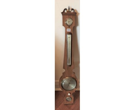 Antique London Barometer with thermometer, 39” long signed on the face F.Amadio 118 St. Johns Str.Road London