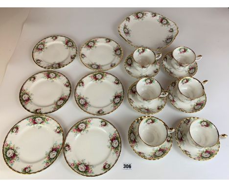 19 piece Royal Albert Celebration tea service comprising 6 cups, 6 saucers, 6 side plates and sandwich plate (all good condit