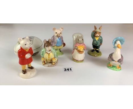 4 Beswick Beatrix Potter figures – Goody Tiptoes, Jemima Puddleduck, Pigling Bland and Samuel Whiskers, 1 Royal Doulton Bogey