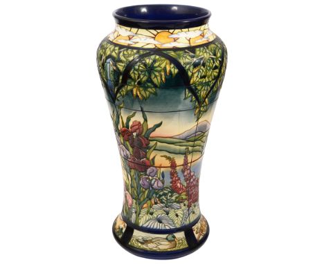 A Moorcroft Prestige 'Paramore' vase designed by Rachel Bishop, 2002, of baluster form, with tube lined decoration, signed 'R