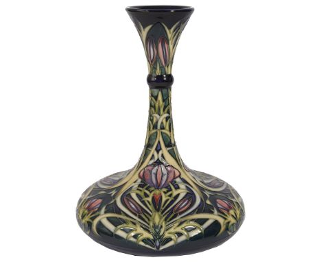 A Moorcroft for Liberty &amp; Co. 'Rachel' vase, designed by Rachel Bishop, 2003 of Persian form with knopped neck, painted t