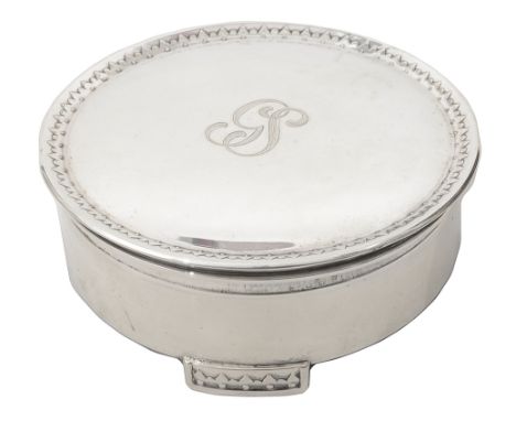 An early 20th century Norwegian .830 silver circular trinket potstamped 830 S makers mark indistinct of plain circular design