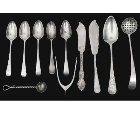 A pair of Edwardian Asprey silver wishbone sugar tongs, and other silverfirst London, 1903 by Charles &amp; George Asprey, st