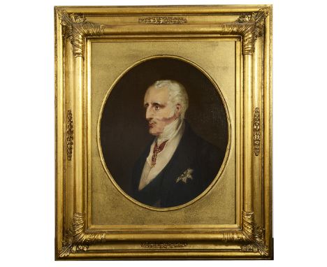 19th century English School'Portrait of Arthur Wellesley, 1st Duke of Wellington', bust length wearing the Order of the Golde