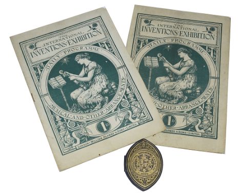 A collection of 19th century and later ephemeraincluding: two brochures and a season ticket for the International Inventions 