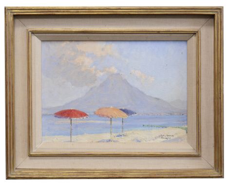 Edward Holroyd Pearce (British, 1901-1990)'Mediterranean Coastal Scene', possibly Vico Equense, Italy, oil on board, signed t