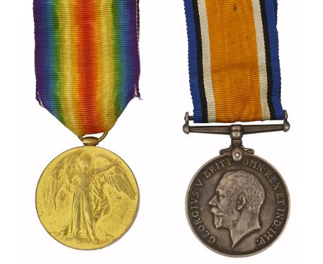 A pair of First World War medals, 1914-1918, East Surrey Regiment, British War and Allied Victory, named to 30730 Pte. F. W. 