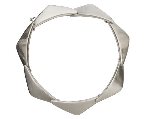A modern Georg Jensen Sterling silver Peak bracelet, bearing post-1945 mark, additionally stamped '925S Sterling', with geome