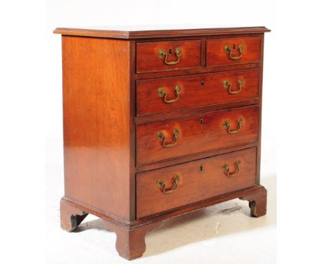 A late 19th century Victorian mahogany bachelor's chest of drawers. The chest of drawers raised on bracket feet, with a bank 