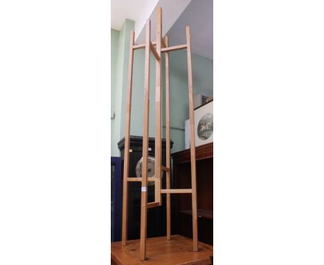 A modern light oak hat &amp; coat stand