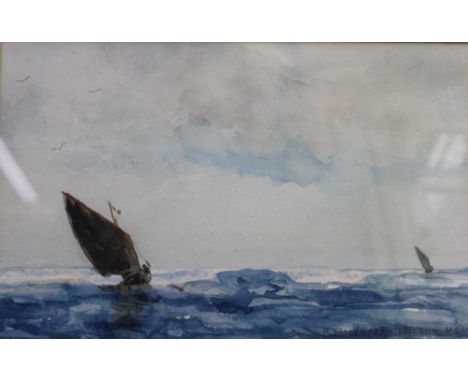 P. MacGregor Wilson,&nbsp; Maritime scene with sail boats, watercolour painting, signed, 17cm x 27cm, gilt framed, mounted, a