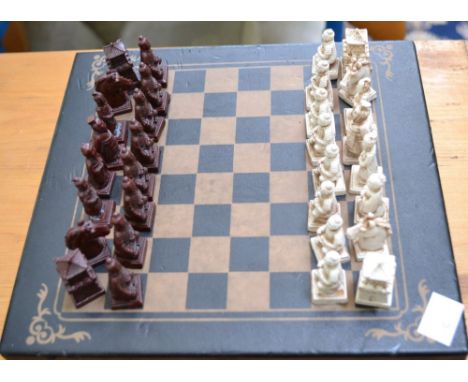 A miniature Oriental style chess set