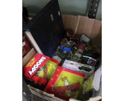 A Dinky Supertoys Medium Artillery Tractor 689 in original box, military and farm vehicles, stamps etc