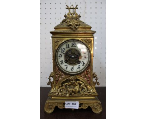A French Japy Freres style gilt brass mantel clock