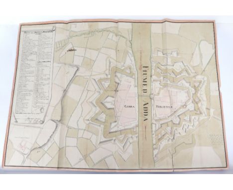 Signed Napoleonic Map, being a important original nicely presented Plan of Pizzighettone &amp; Gerra (Lombardy) believed prod