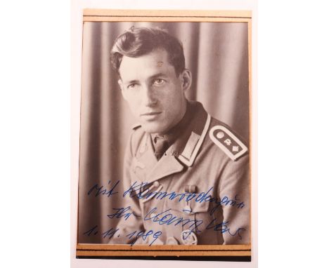 Quantity of WW2 German Knights Cross Winners Signatures, all collected in the post war years. Many on re-print wartime photog
