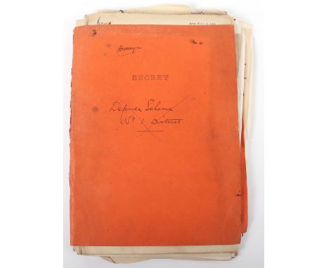 WWI British Army Files Relating to Ciphers (mainly 1920), Postal Censorship (1919), Rhine Defence Scheme, manpower, etc