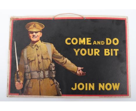 WW1 Parliamentary Recruiting Committee Recruiting Card Poster No 107, fine example of the poster mounted on board card, showi