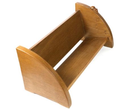 Mouseman: A Robert Thompson English Oak Book Trough, with carved mouse signature, 46cm
