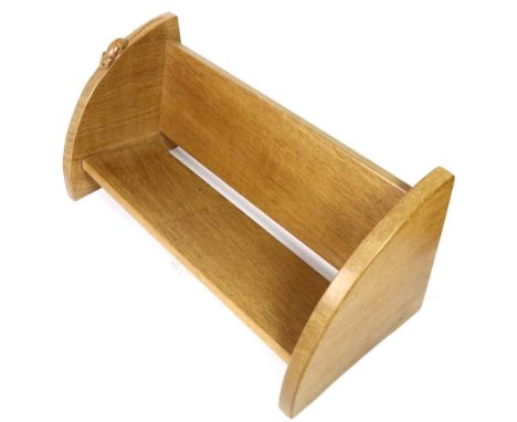 Mouseman: A Robert Thompson English Oak Book Trough, with carved mouse signature, 45.5cm wide