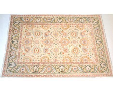 Zeigler Design Carpet North Afghanistan, late 20th/early 21st century The cream field with an allover trellis design of flowe