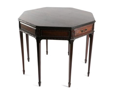 A Late 19th Century Mahogany Octagonal Shaped Centre Table, stamped Howard & Sons Ltd, Berners Street, numbered 12552 and 992