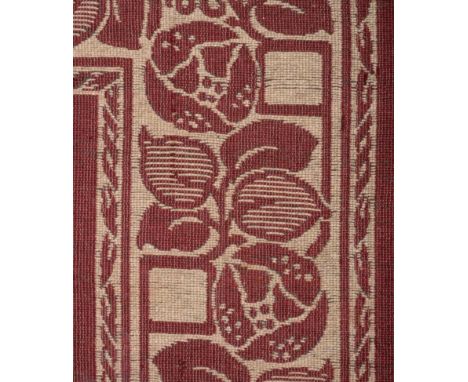 A Scottish Arts & Crafts Weave Carpet, the border with the Glasgow rose, stylised leaves and square motifs, the centre with r