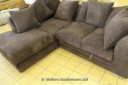 Milo Lh Full Metropolis Chocolate Brown Corduroy Style Fabric Corner Previous