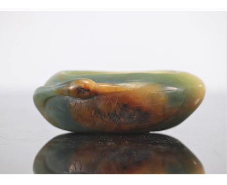 Jade brush in the form of a reclining common crane from the Qing period (æ¸…æœ) - Weight: 185 g - Shipping available - Region