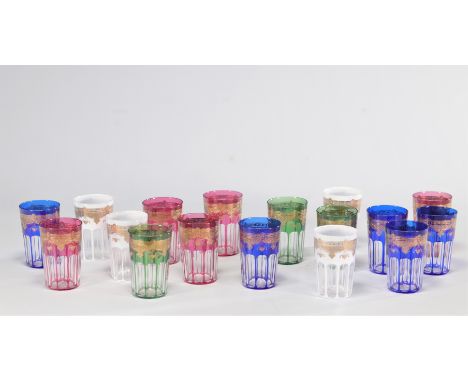 (17) Val Saint Lambert series of tea glasses with orientalist style decorations - Weight: 1.50 kg - Shipping available - Regi