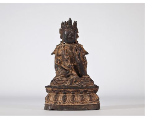 Guanyin bronze and gilding remnant from Ming period from 16th century (æ˜Žæœ) - Weight: 2.25 kg - Shipping available - Region