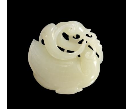 White jade carved in the shape of a swan from the Qing period (æ¸…æœ) - Weight: 65 g - Shipping available - Region: Chine - S