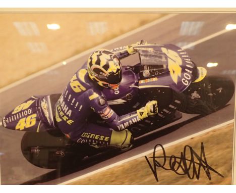 Valentino Rossi signed 2004 limited edition print from his first season at Yamaha 30 x 22 cm, CoA from Hamilton   CONDITION R