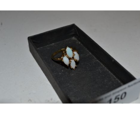 A 18ct gold opal set ring