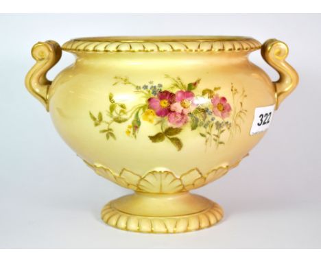 Royal Worcester blush urn. H15cm