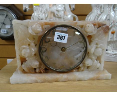 A Scottish onyx table clock