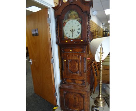 A mahogany & inlaid longcase clock by S. Barton, Sheffield