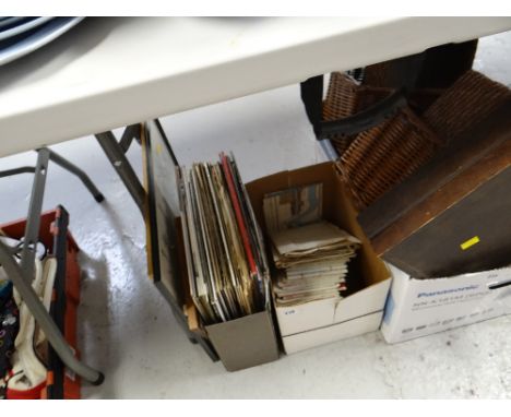Selection of LP records together with small parcel of ordnance survey maps etc